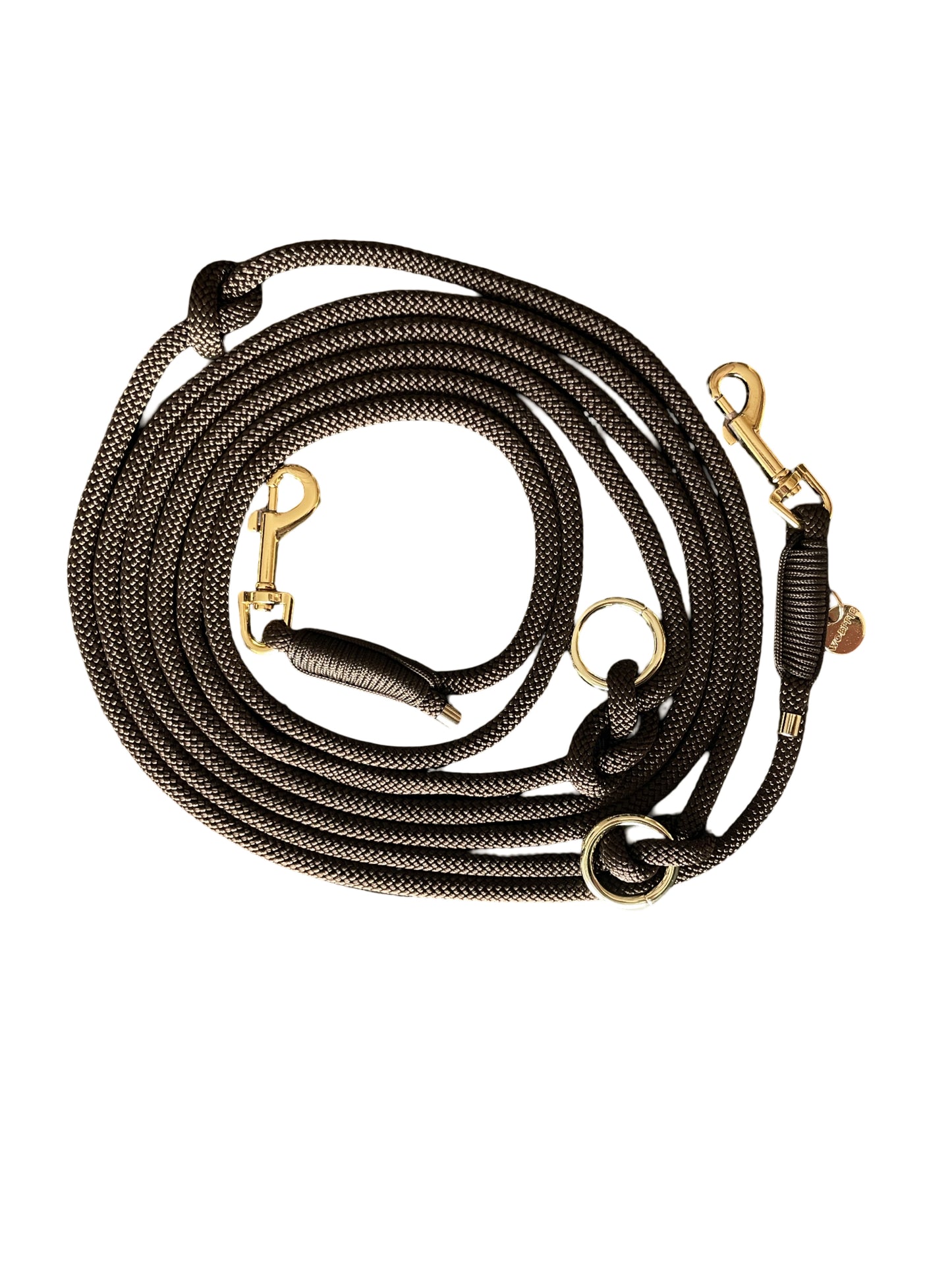 Handgemaakt - Handsfree Riem Dark Brown (voor kleine Woeffies tot 12 kg)