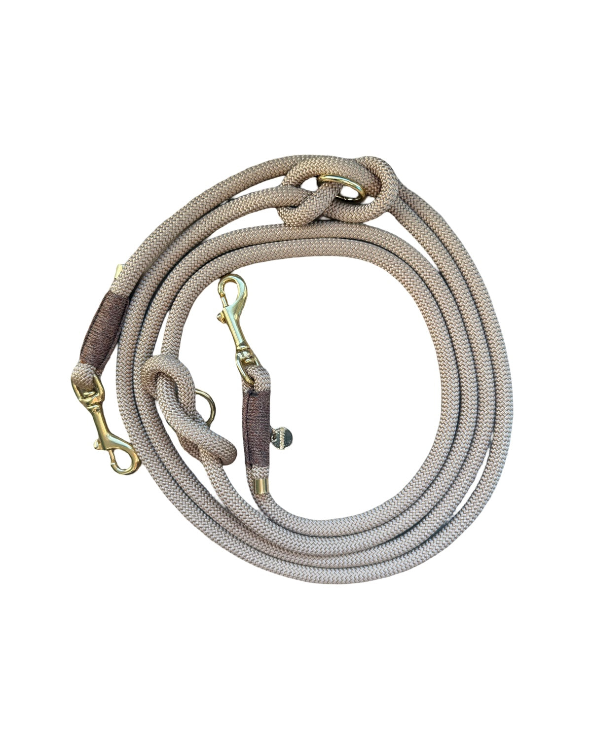 Handgemaakt - Handsfree Riem Teddybear / Beige (voor alle honden)