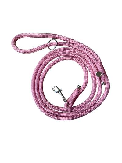Handgemaakt - Riem met Groot Handvat Hibiscus Blaze, licht (voor alle honden)