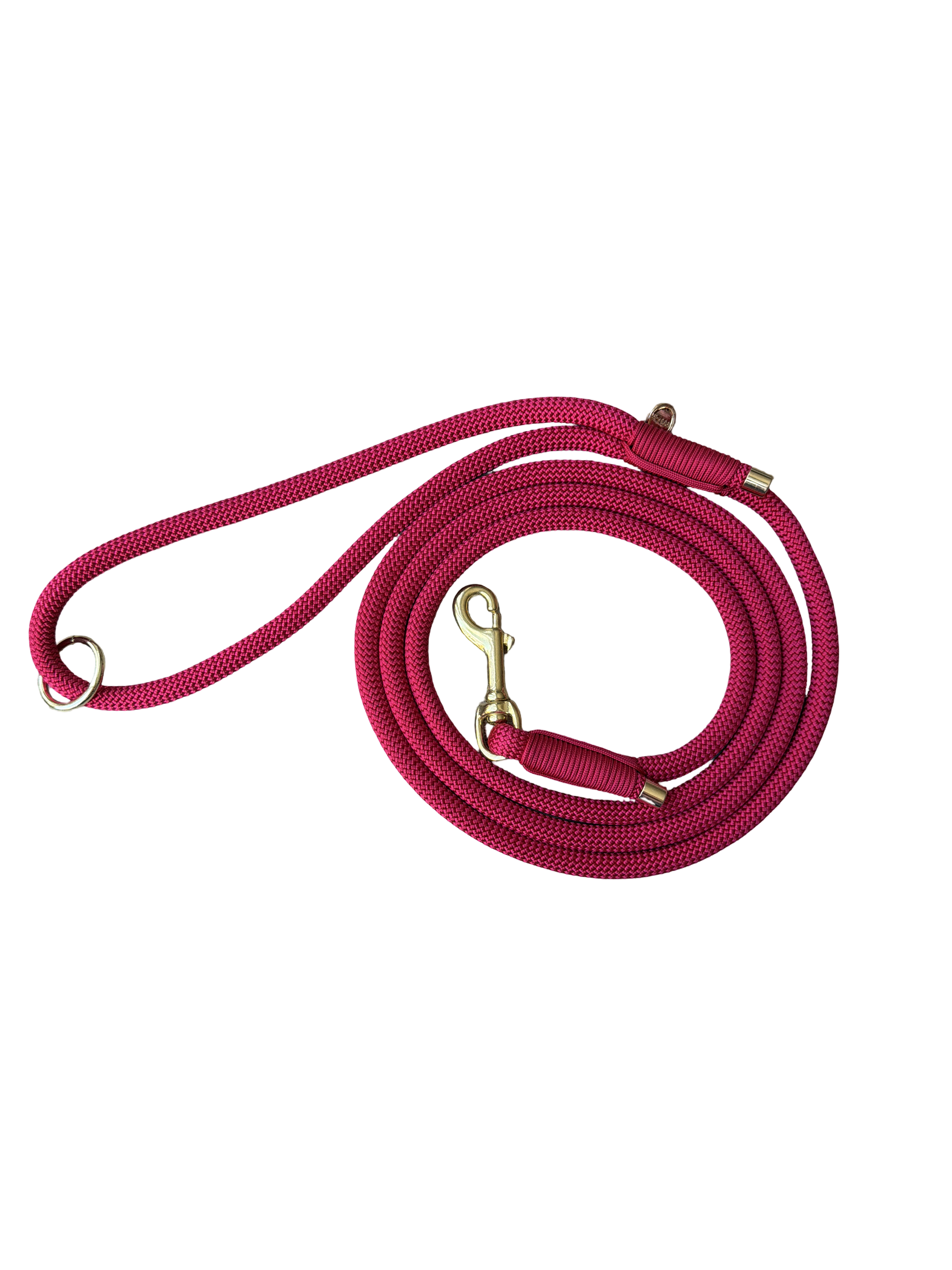 Handgemaakt - Riem met Groot Handvat Hibiscus Blaze, donker (voor alle honden)