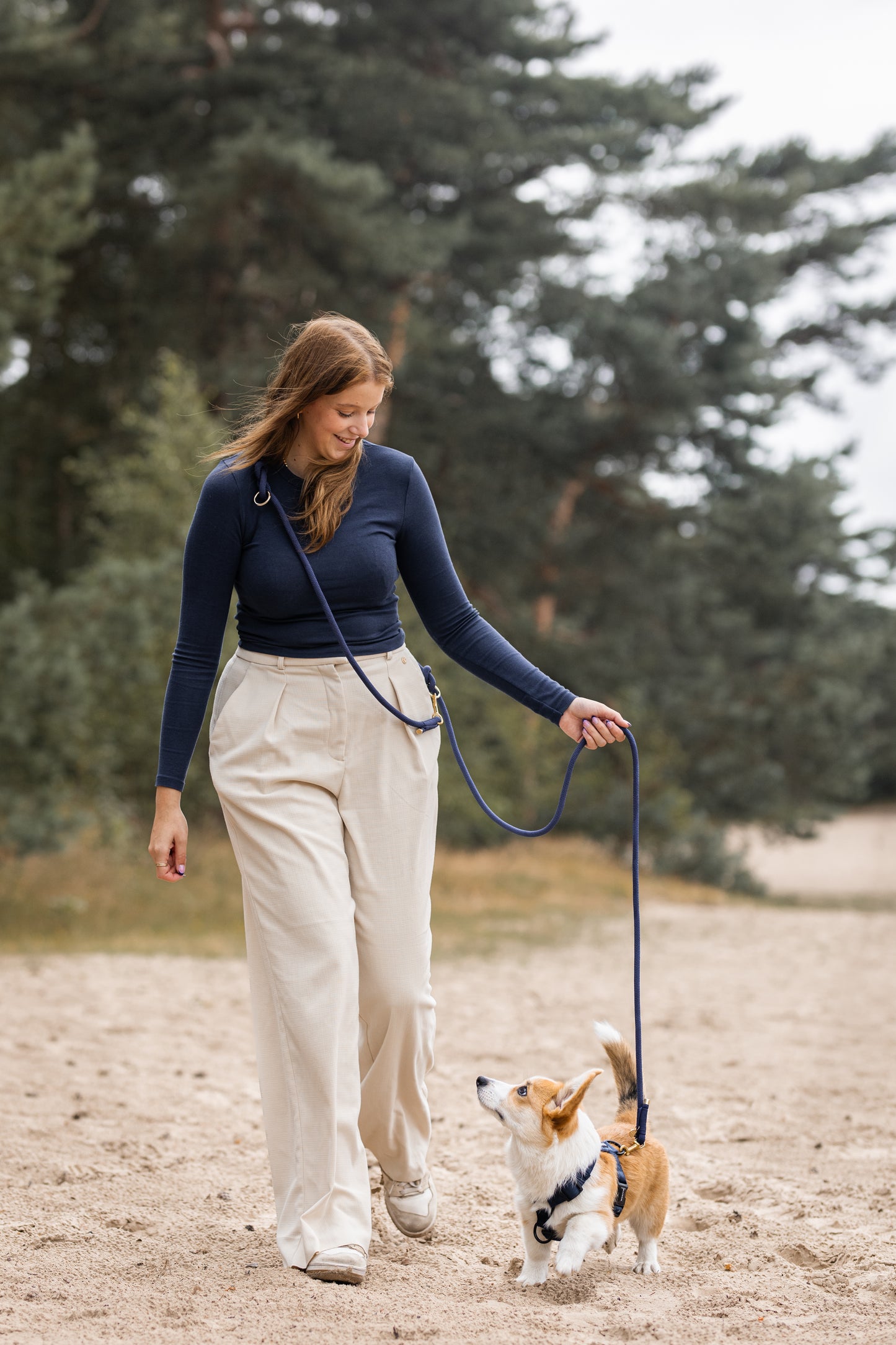 Handgemaakt - Handsfree Riem Navy