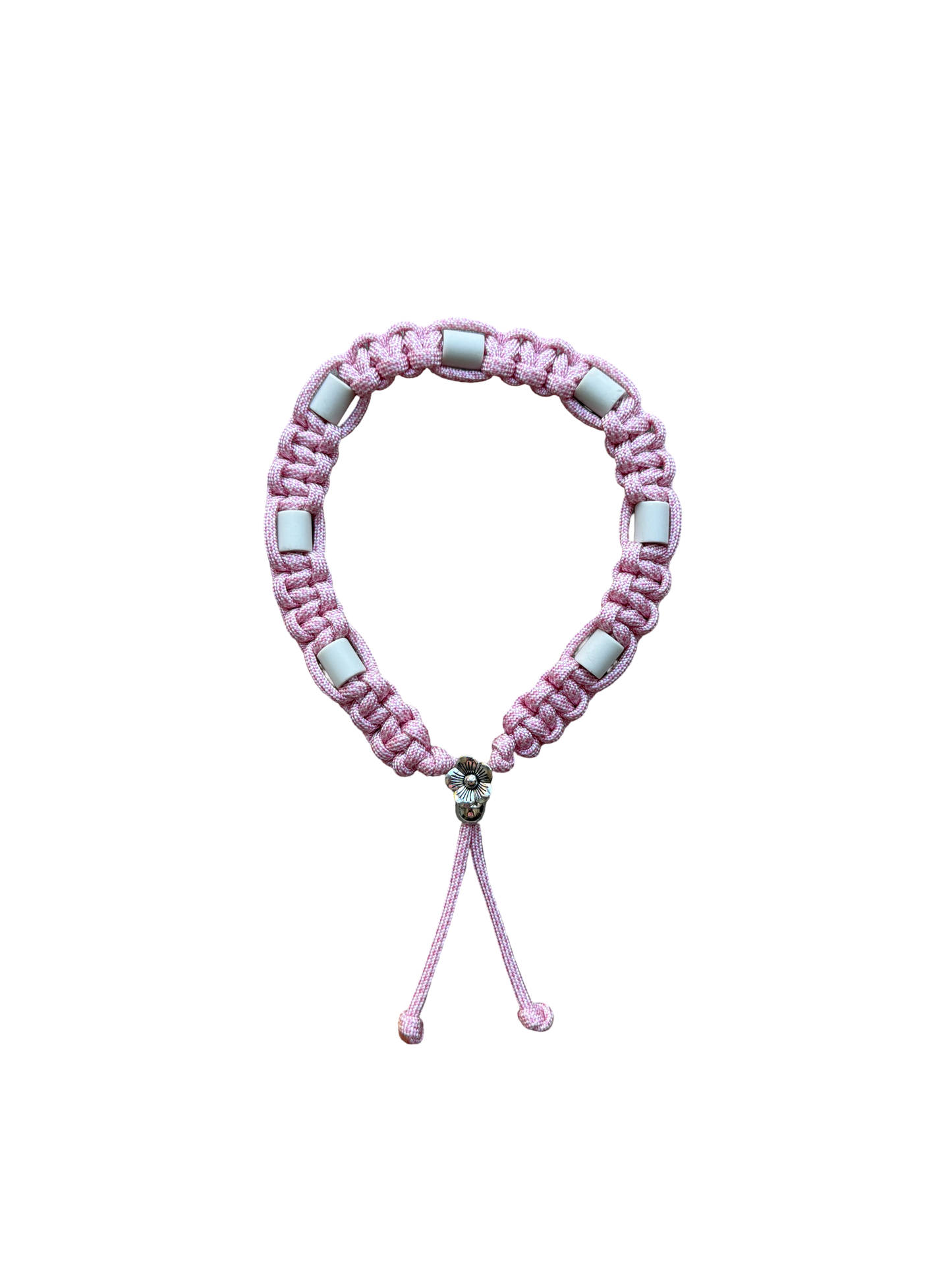 Handgemaakt - Tekenband Pastel Pink / White Diamonds (Cobra)