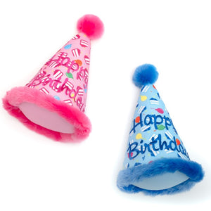 The Worthy Dog - Birthday Hat (Roze of Blauw)