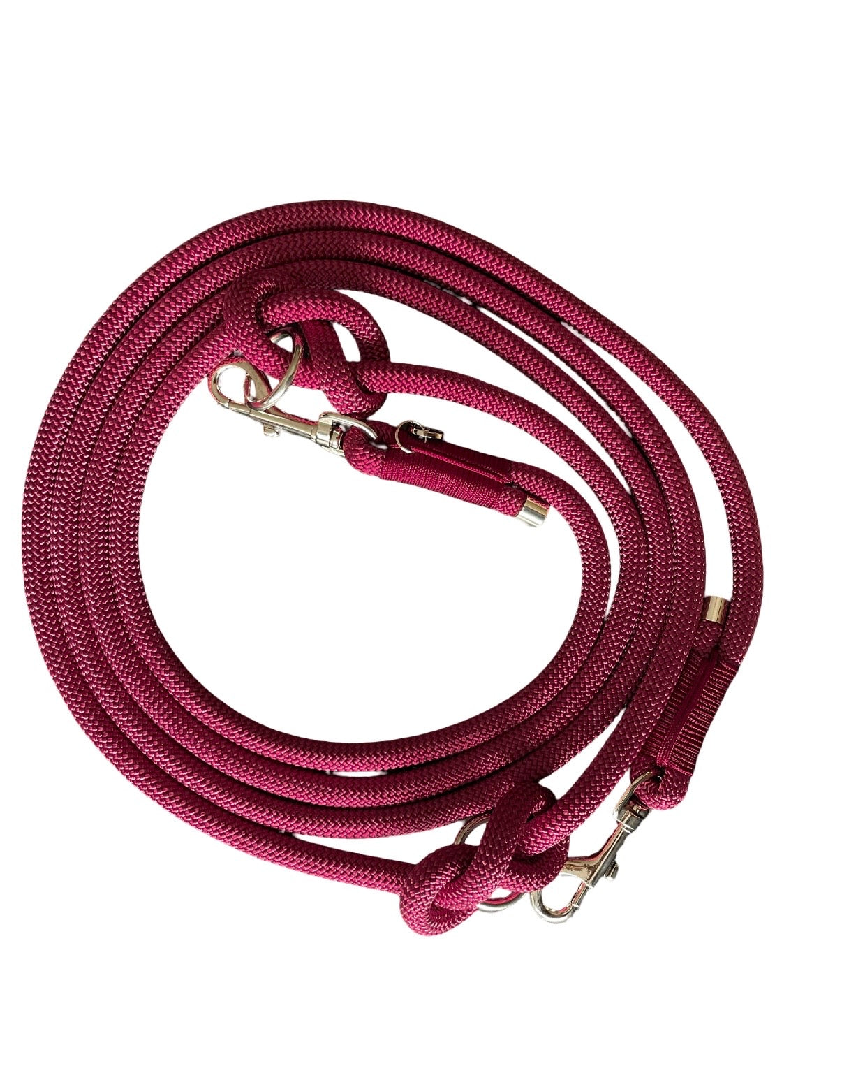 Handgemaakt - Handsfree Riem Forever In Red Rib  (voor kleine Woeffies tot 9 kg)