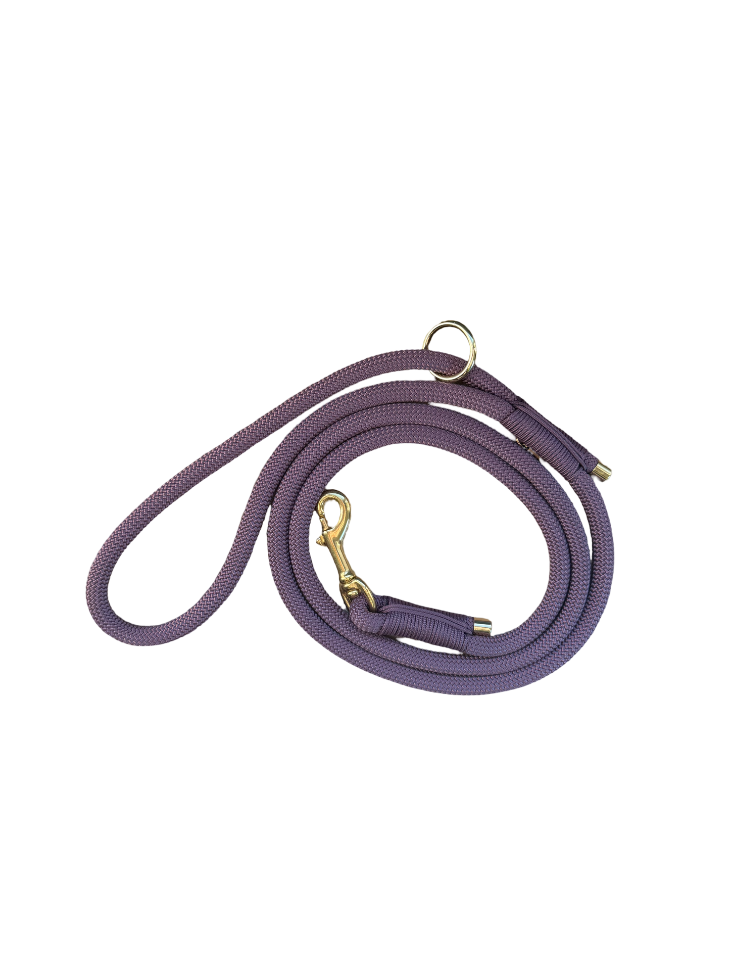 Handgemaakt - Riem met Groot Handvat Mauve (voor alle honden)