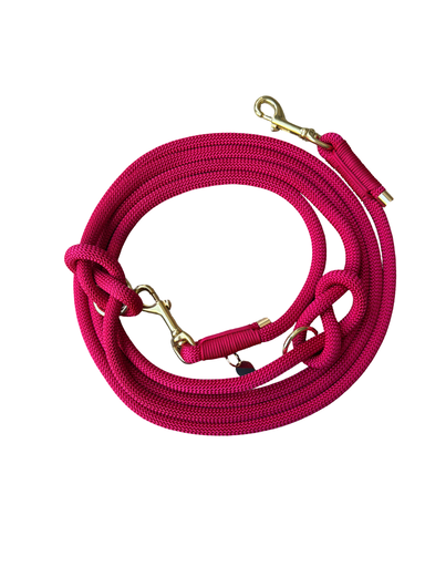 Handgemaakt - Handsfree Riem Hibiscus Blaze, donker (voor alle honden)