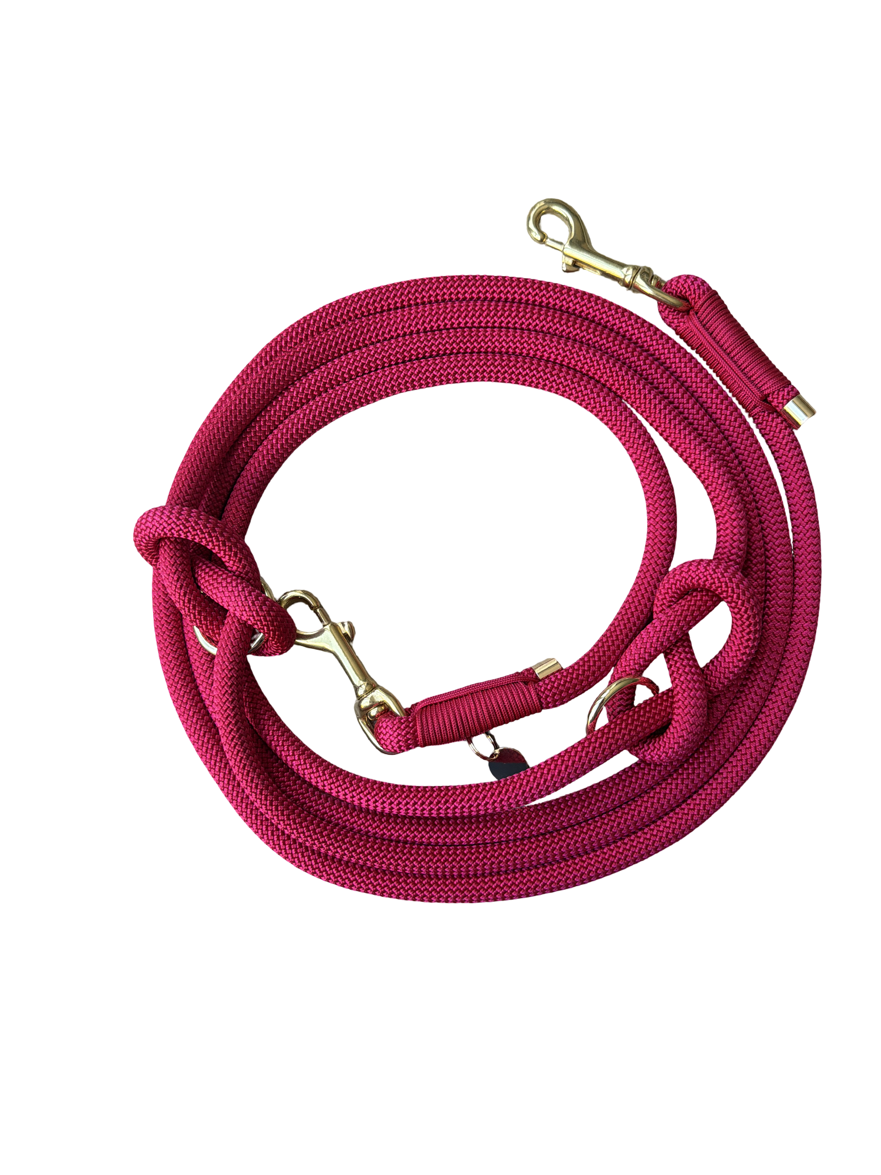Handgemaakt - Handsfree Riem Hibiscus Blaze, donker (voor alle honden)