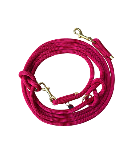 Handgemaakt - Handsfree Riem Hibiscus Blaze, donker (voor alle honden)