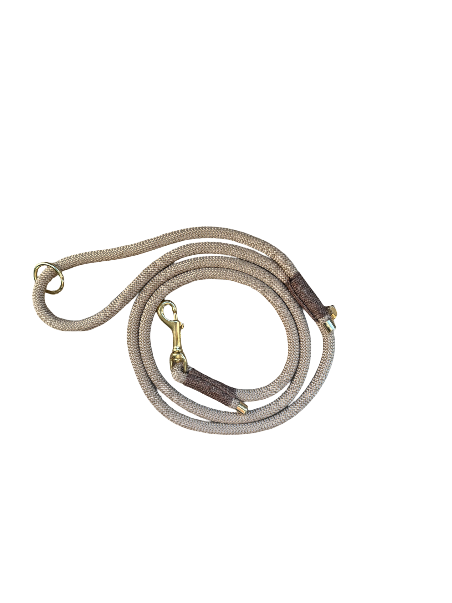 Handgemaakt - Riem met Groot Handvat Teddybear / Beige (voor alle honden)