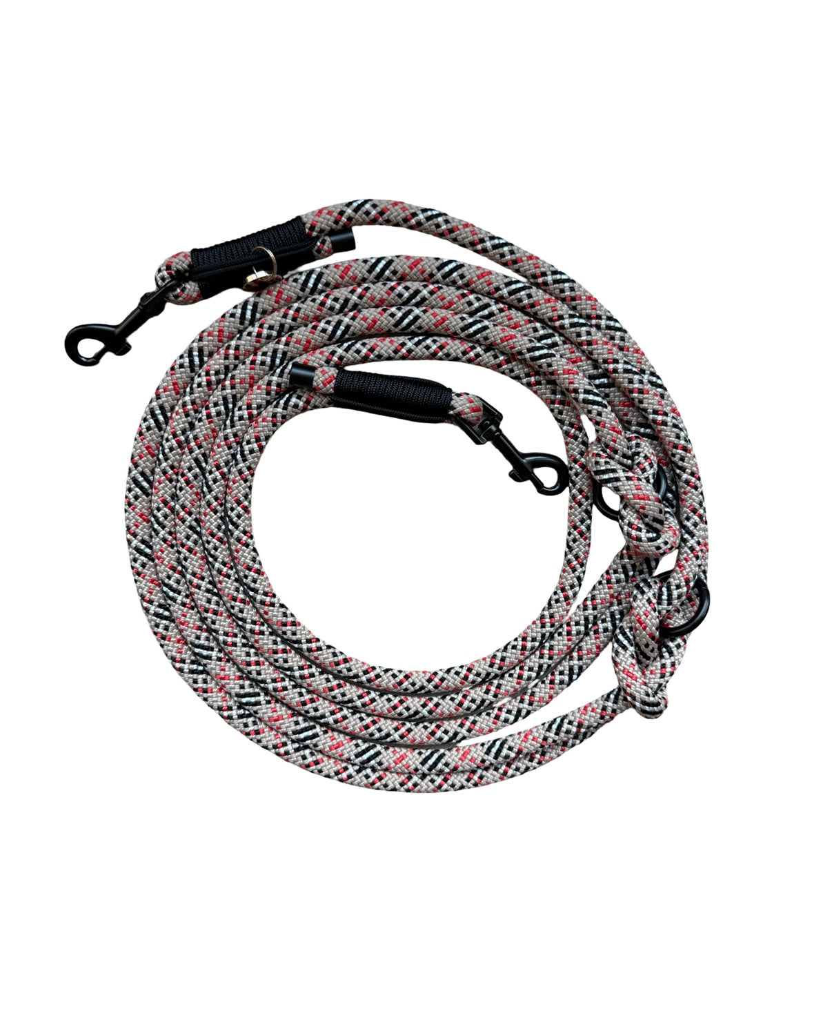Handgemaakt - Handsfree Riem Tartan Beige (voor Woeffies tot 14 kg)