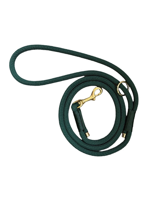 Handgemaakt - Riem met Groot Handvat  Emerald Green (voor woeffies tot 9 kg)