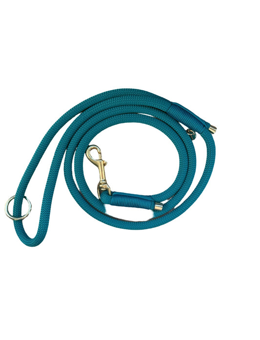 Handgemaakt - Riem met Groot Handvat Teal (voor alle honden)