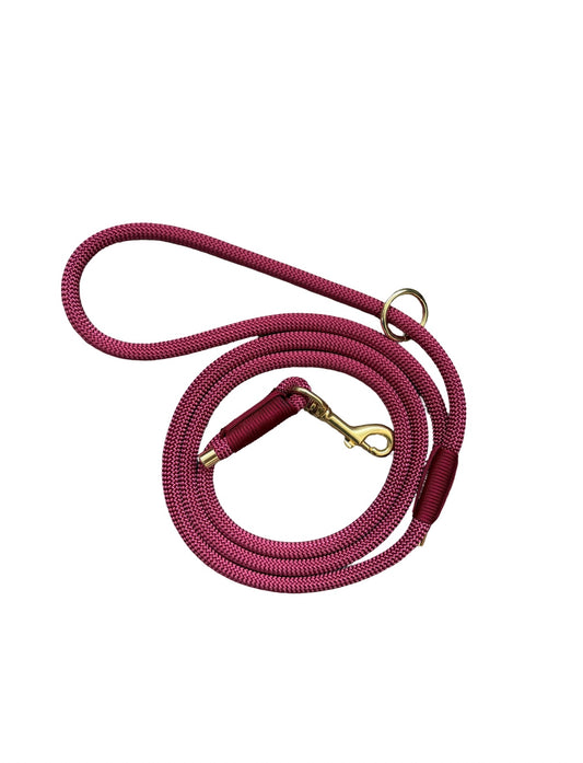 Handgemaakt - Riem met Groot Handvat  Forever In Red Rib (voor woeffies tot 9 kg)