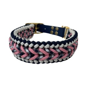 Handgemaakt - Halsband Midnight Blue with a Sparkle of Pink