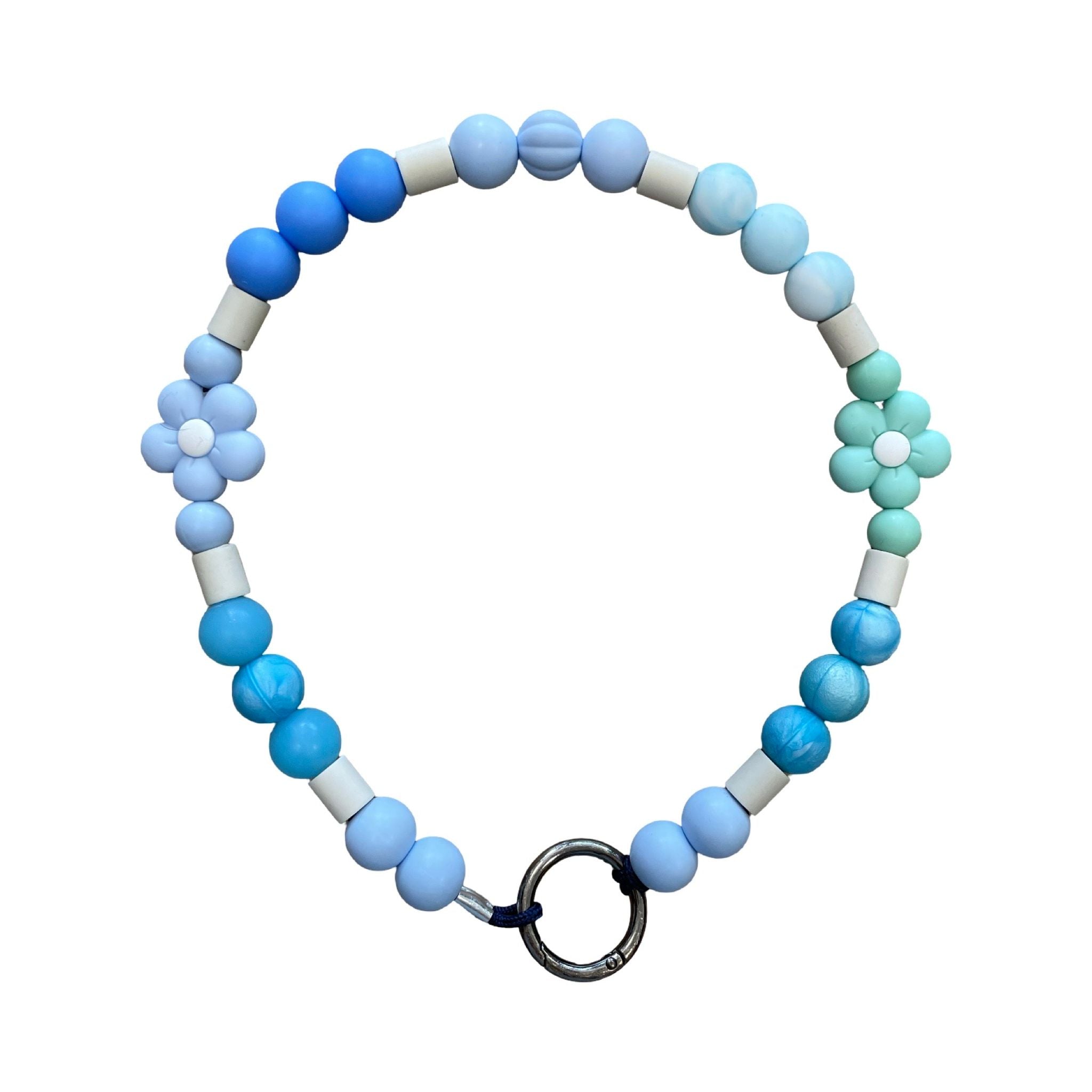Handgemaakt - Tekenband Silicone - Blue Flower