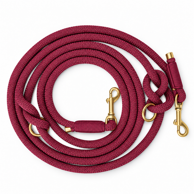 Handgemaakt - Handsfree Riem Forever in Red (voor alle honden)