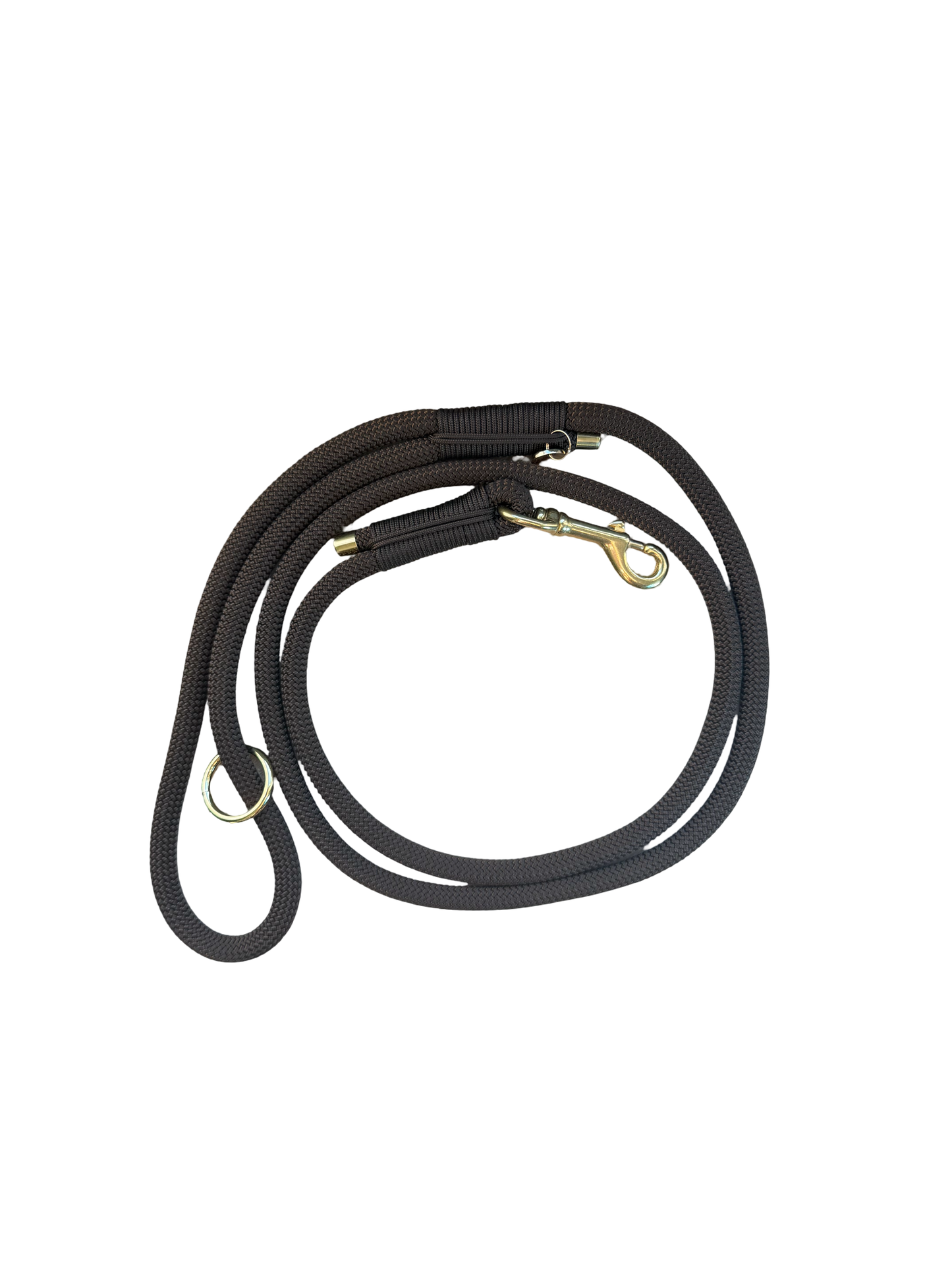 Handgemaakt - Riem met Groot Handvat I love Chocolate / Espresso Brown (voor alle honden)