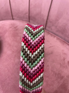 Handgemaakt - Halsband Chevron Guacamole