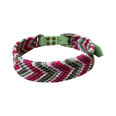 Handgemaakt - Halsband Chevron Guacamole